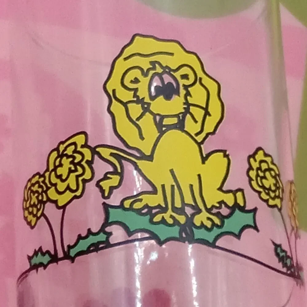 Libbey Dandy Lion Juice Drinking Glass 7 Oz Cartoon Animal Series 1980s